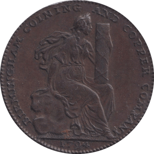 1794 HALFPENNY TOKEN BIRMINGHAM - HALFPENNY TOKEN - Cambridgeshire Coins