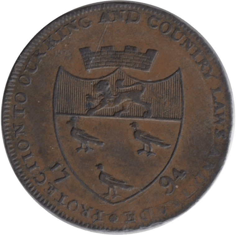 1794 HALFPENNY TOKEN CANTERBURY KENT - HALFPENNY TOKENS - Cambridgeshire Coins