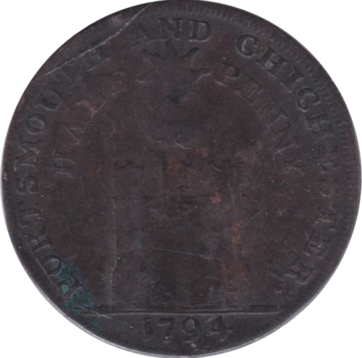 1794 HALFPENNY TOKEN CHICHESTER - HALFPENNY TOKEN - Cambridgeshire Coins