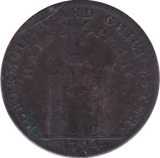 1794 HALFPENNY TOKEN CHICHESTER - HALFPENNY TOKEN - Cambridgeshire Coins