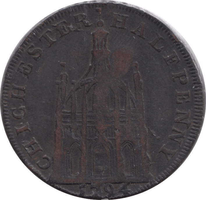 1794 HALFPENNY TOKEN CHICHESTER - HALFPENNY TOKENS - Cambridgeshire Coins