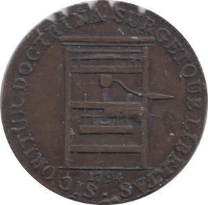 1794 HALFPENNY TOKEN FRANKLIN PRESS USA LONDON - HALFPENNY TOKENS - Cambridgeshire Coins