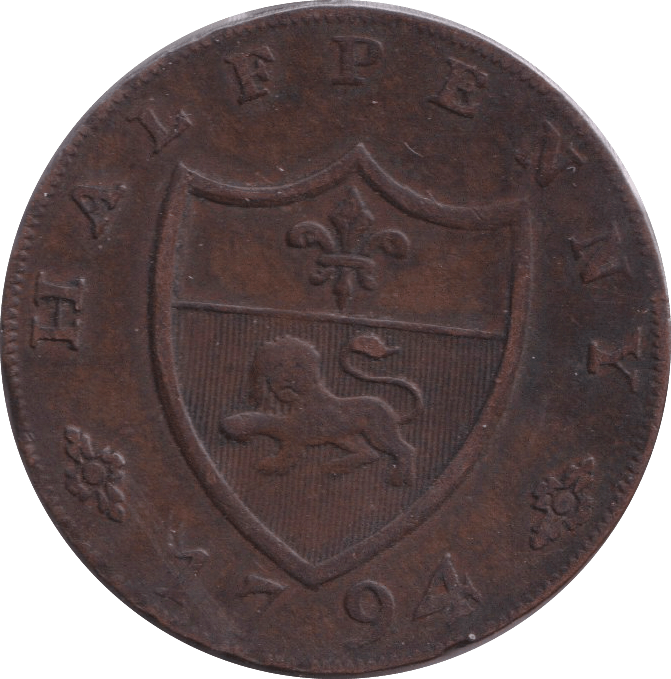1794 HALFPENNY TOKEN LANCASTER - HALFPENNY TOKEN - Cambridgeshire Coins