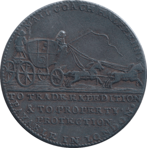 1794 HALFPENNY TOKEN MAIL COACH - HALFPENNY TOKEN - Cambridgeshire Coins