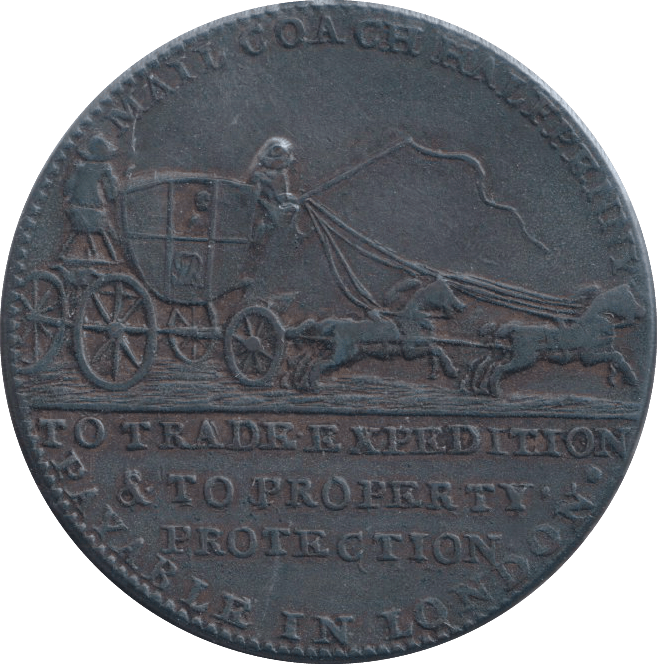 1794 HALFPENNY TOKEN MAIL COACH - HALFPENNY TOKEN - Cambridgeshire Coins