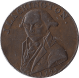 1794 HALFPENNY TOKEN MIDDLESEX J.LACKINGTON CHEAPEST BOOKSELLER FAME ANGEL TRUMPET - HALFPENNY TOKENS - Cambridgeshire Coins