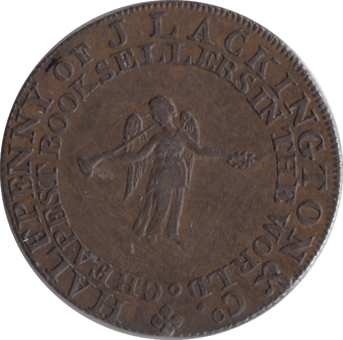 1794 HALFPENNY TOKEN MIDDLESEX J.LACKINGTON CHEAPEST BOOKSELLER FAME ANGEL TRUMPET - HALFPENNY TOKENS - Cambridgeshire Coins