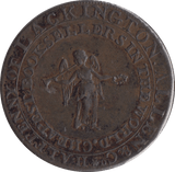 1794 HALFPENNY TOKEN MIDDLESEX J.LACKINGTON CHEAPEST BOOKSELLER FAME ANGEL TRUMPET - HALFPENNY TOKENS - Cambridgeshire Coins