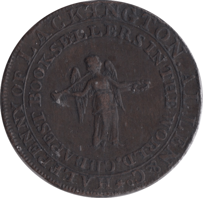 1794 HALFPENNY TOKEN MIDDLESEX J.LACKINGTON CHEAPEST BOOKSELLER FAME ANGEL TRUMPET - HALFPENNY TOKENS - Cambridgeshire Coins