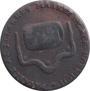 1794 HALFPENNY TOKEN NORWICH PLAIN EDGE - HALFPENNY TOKEN - Cambridgeshire Coins