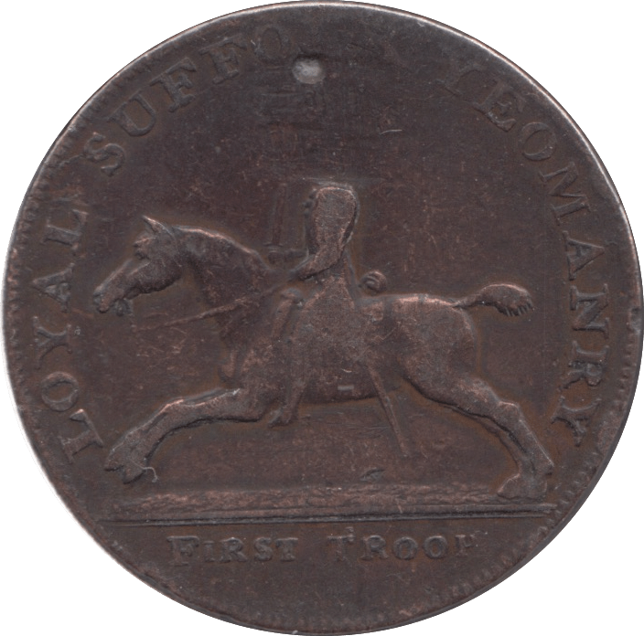 1794 HALFPENNY TOKEN SUFFOLK BLYTHING GARTER AND CASTLE - HALFPENNY TOKEN - Cambridgeshire Coins