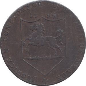 1794 KENT HALFPENNY TOKEN - PENNY TOKEN - Cambridgeshire Coins