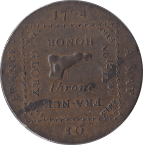 1794 MIDDLESEX POLITICAL AND SOCIAL SERVICE HALFPENNY TOKEN - HALFPENNY TOKENS - Cambridgeshire Coins