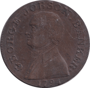 1794 NORTHAMPTON GEORGE JOBSON HALFPENNY TOKEN - HALFPENNY TOKEN - Cambridgeshire Coins