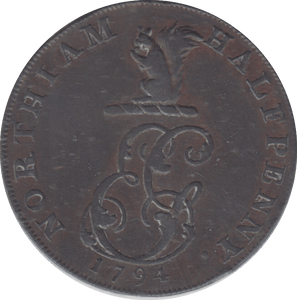 1794 NORTHIAM SUSSEX HALFPENNY TOKEN - HALFPENNY TOKEN - Cambridgeshire Coins