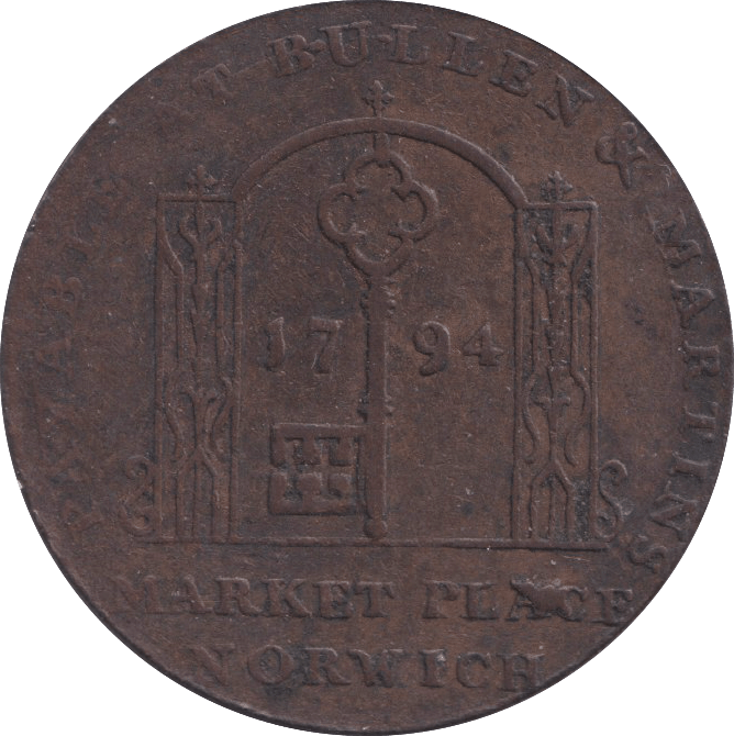 1794 NORWICH HALFPENNY TOKEN - HALFPENNY TOKEN - Cambridgeshire Coins