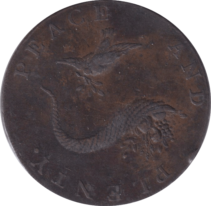 1794 PEACE & PLENTY HAMPSHIRE HALFPENNY TOKEN - HALFPENNY TOKEN - Cambridgeshire Coins