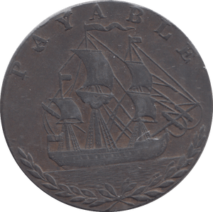 1794 PORTSEA HALFPENNY TOKEN - HALFPENNY TOKEN - Cambridgeshire Coins