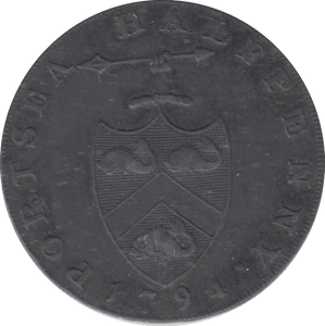 1794 PORTSEA HALFPENNY TOKEN - HALFPENNY TOKEN - Cambridgeshire Coins