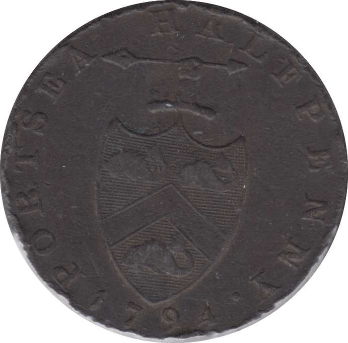 1794 PORTSEA HALFPENNY TOKEN - HALFPENNY TOKENS - Cambridgeshire Coins