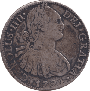 1794 SILVER 8 REALES SPANISH COLONY MEXICO - SILVER WORLD COINS - Cambridgeshire Coins