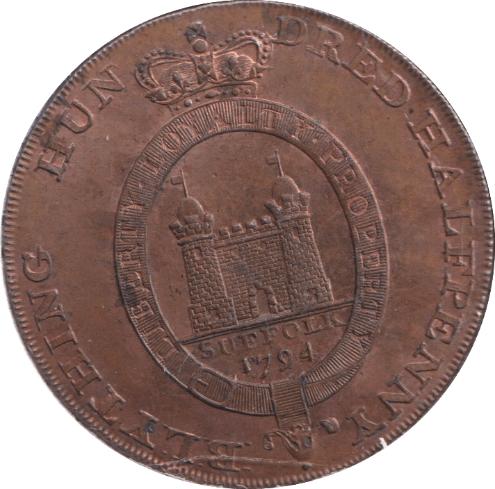 1794 SUFFOLK YEOMANRY HALFPENNY TOKEN - HALFPENNY TOKEN - Cambridgeshire Coins