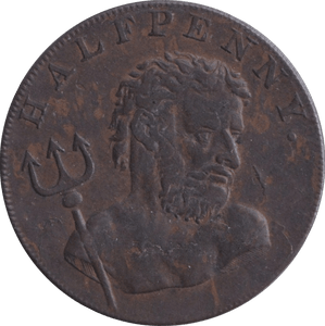 1794 WHALE FISHING HALFPENNY TOKEN - HALFPENNY TOKEN - Cambridgeshire Coins