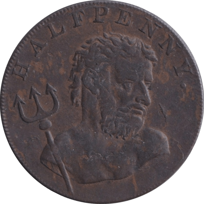 1794 WHALE FISHING HALFPENNY TOKEN - HALFPENNY TOKEN - Cambridgeshire Coins