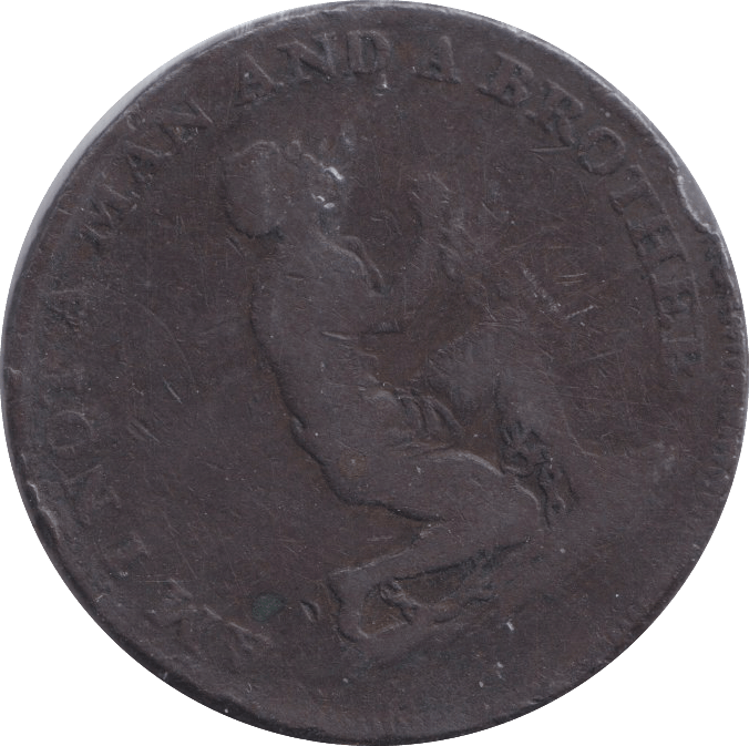 1795 AM I NOT A MAN ANTI SLAVERY HALFPENNY TOKEN - HALFPENNY TOKEN - Cambridgeshire Coins