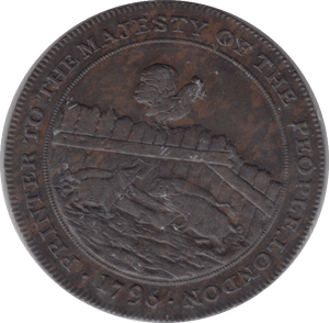1795 D I EATON ACQUITTAL HALFPENNY TOKEN MIDDLESEX - HALFPENNY TOKENS - Cambridgeshire Coins