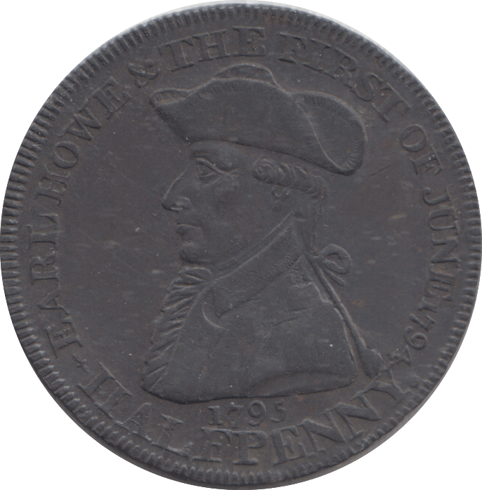 1795 EARL HOWEL HALFPENNY TOKEN - Halfpenny - Cambridgeshire Coins