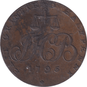 1795 GRINSTEAD HALFPENNY TOKEN - HALFPENNY TOKEN - Cambridgeshire Coins