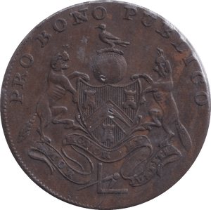 1795 GRINSTEAD HALFPENNY TOKEN - HALFPENNY TOKEN - Cambridgeshire Coins
