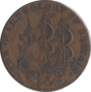 1795 HALF PENNY SHIP TRADE TOKEN YORK - HALFPENNY TOKENS - Cambridgeshire Coins