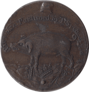 1795 HALF PENNY THOMAS SPENCE MORE AND PAINE PIG MEAT TOKEN MIDDLESEX - HALFPENNY TOKENS - Cambridgeshire Coins