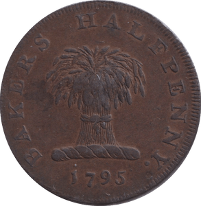 1795 HALF PENNY TOKEN BAKERS - HALFPENNY TOKEN - Cambridgeshire Coins