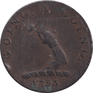 1795 HALFPENNY AUCTIONEER TOKEN BURY ST EDMUNDS - HALFPENNY TOKEN - Cambridgeshire Coins