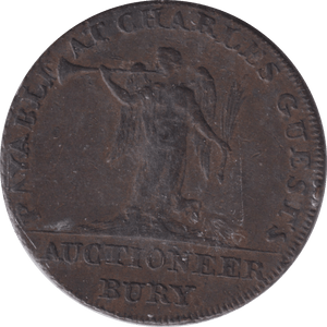1795 HALFPENNY AUCTIONEER TOKEN BURY ST EDMUNDS - HALFPENNY TOKEN - Cambridgeshire Coins