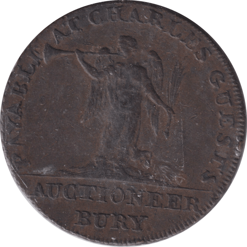 1795 HALFPENNY AUCTIONEER TOKEN BURY ST EDMUNDS - HALFPENNY TOKEN - Cambridgeshire Coins