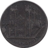 1795 HALFPENNY CONDER CLIFFORDS TOWER TOKEN YORK - HALFPENNY TOKENS - Cambridgeshire Coins