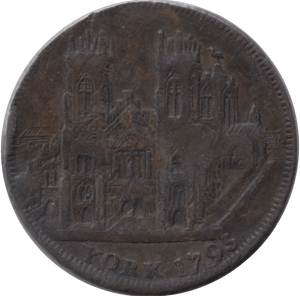 1795 HALFPENNY CONDER TOKEN CLIFFORDS TOWER YORK - HALFPENNY TOKENS - Cambridgeshire Coins
