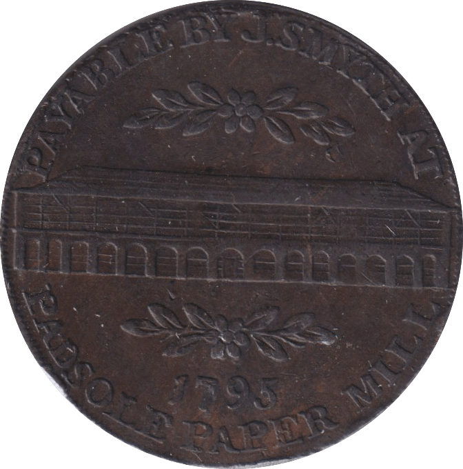 1795 HALFPENNY MAIDSTONE PODSALE PAPER MILL TOKEN HALFPENNY TOKENS ...
