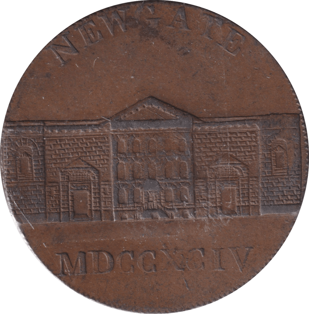 1795 HALFPENNY NEWSGATE PRISON TOKEN NEWSGATE HOLT - HALFPENNY TOKEN - Cambridgeshire Coins