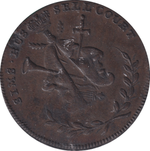 1795 HALFPENNY TOKEN LONDON RUSSEL COURT DAVID GARRICK - HALFPENNY TOKEN - Cambridgeshire Coins