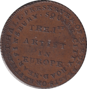 1795 HALFPENNY TOKEN LONDON THOMAS HALL PELICAN - HALFPENNY TOKEN - Cambridgeshire Coins