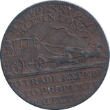 1795 HALFPENNY TOKEN MAIL COACH - HALFPENNY TOKEN - Cambridgeshire Coins