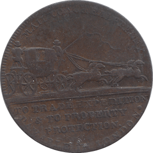 1795 HALFPENNY TOKEN MAIL COACH - WORLD COINS - Cambridgeshire Coins