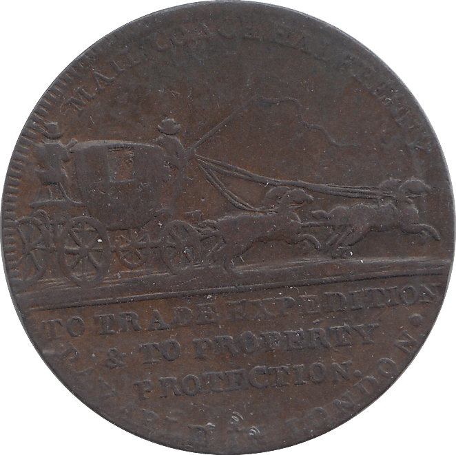 1795 HALFPENNY TOKEN MAIL COACH - WORLD COINS - Cambridgeshire Coins