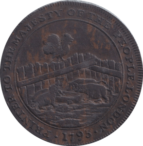 1795 HALFPENNY TOKEN MIDDLESEX EATON SWINE - HALFPENNY TOKEN - Cambridgeshire Coins
