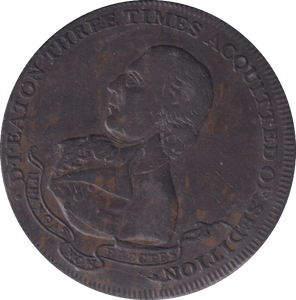1795 HALFPENNY TOKEN MIDDLESEX EATON SWINE - HALFPENNY TOKEN - Cambridgeshire Coins